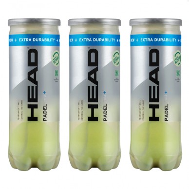 Pack 3 Head Padel Pro + x 3 bottles balls
