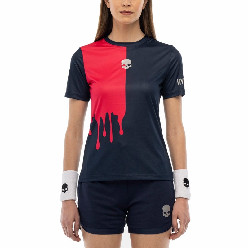 T-shirt Hydrogen Drip Tech navy blue fluorescent pink