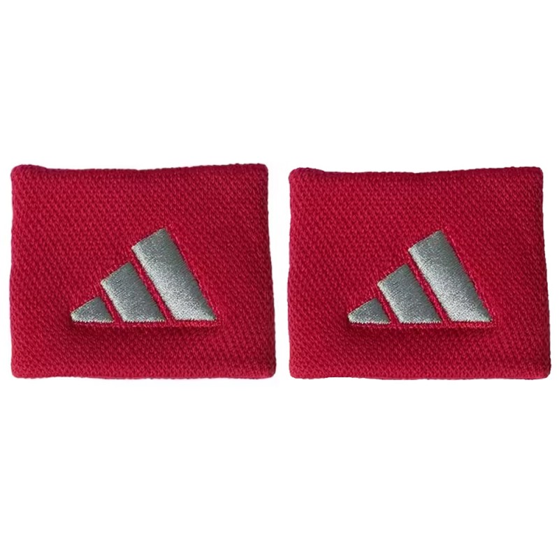 Wristbands Adidas S Red with Grey Logo