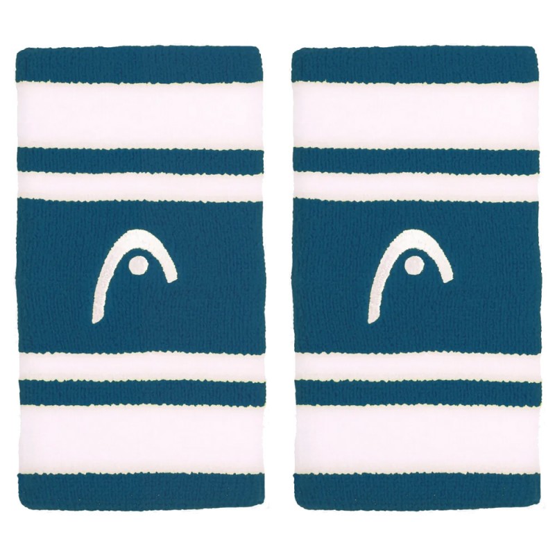 Wristbands Head Striped 5 Turquoise White