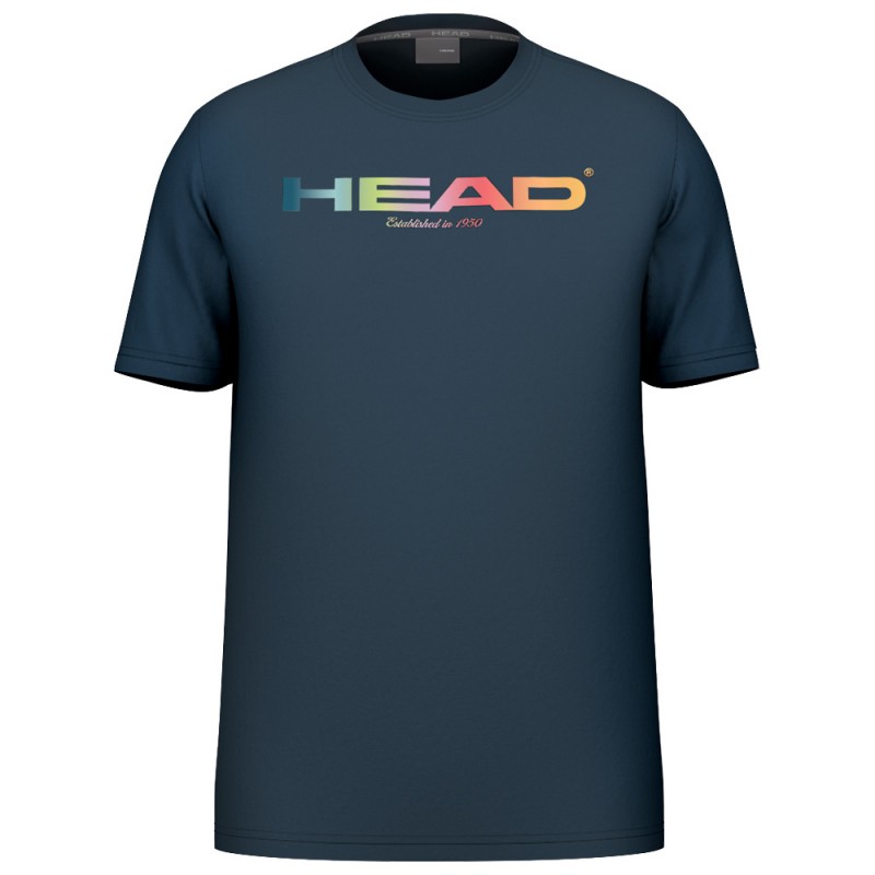 T-shirt Head Rainbow navy blue
