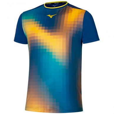 T-shirt Mizuno Tennis Shadow Graphic Tee blue yellow