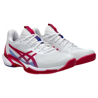 Asics Solution Speed FF3 Clay white bright rose 2025 Padel Shoes