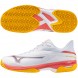 Mizuno Wave Exceed Court CC white calypso coral 2025 padel shoes