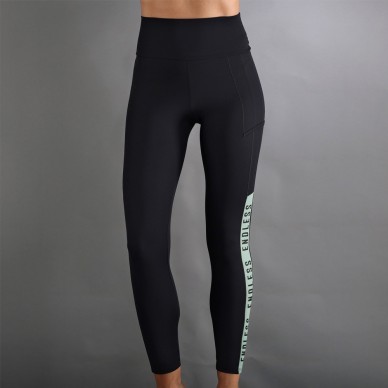 Leggings Endless Syncro black forest green