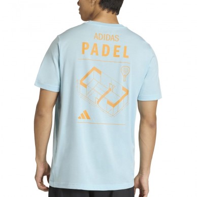 T-shirt Adidas M Padel Cat blue cyan