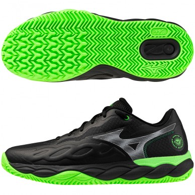 Mizuno Wave Enforce Court Padel black foliage green 2026 Padel shoes