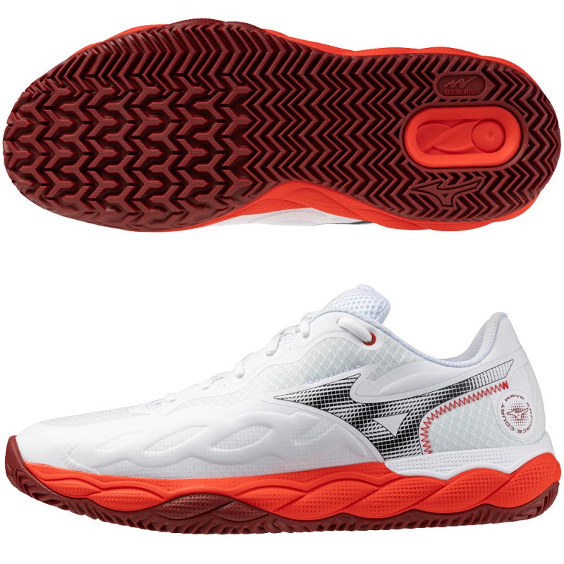 Mizuno Wave Enforce Court CC fiery red white 2026 padel shoes