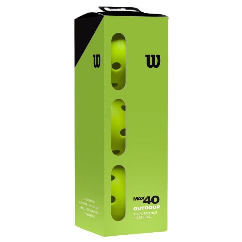 Bottle balls Wilson Pickleball MAX 40 Outdoor 3 Pack green