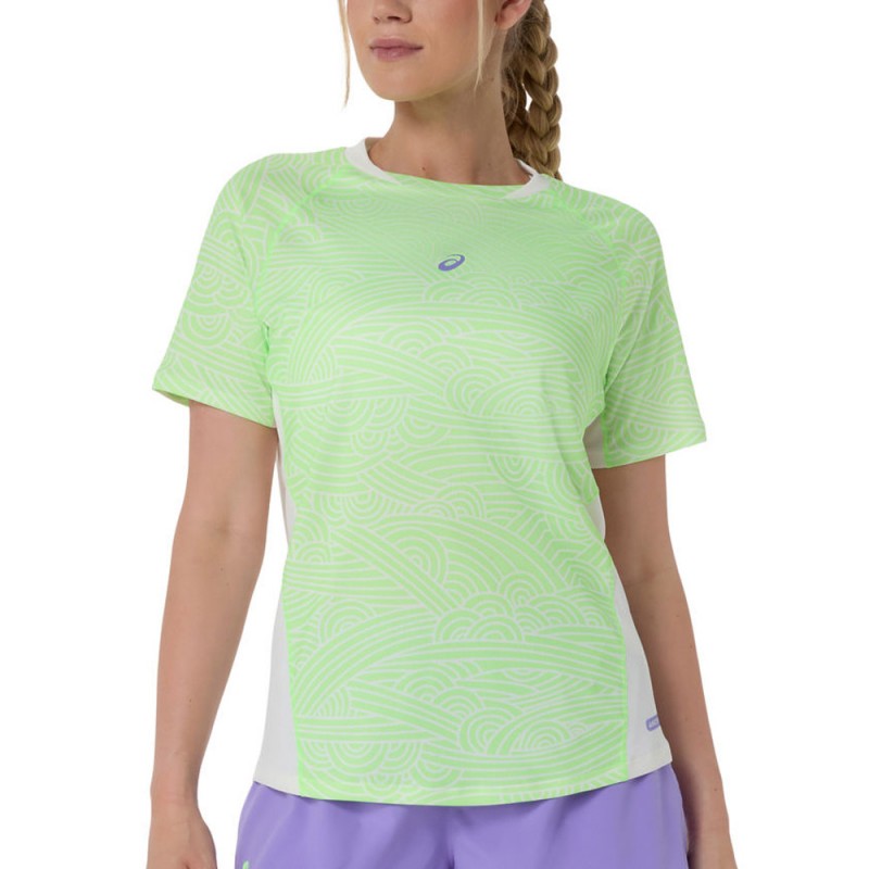 T-shirt Asics Court All Over Print SS Top green white
