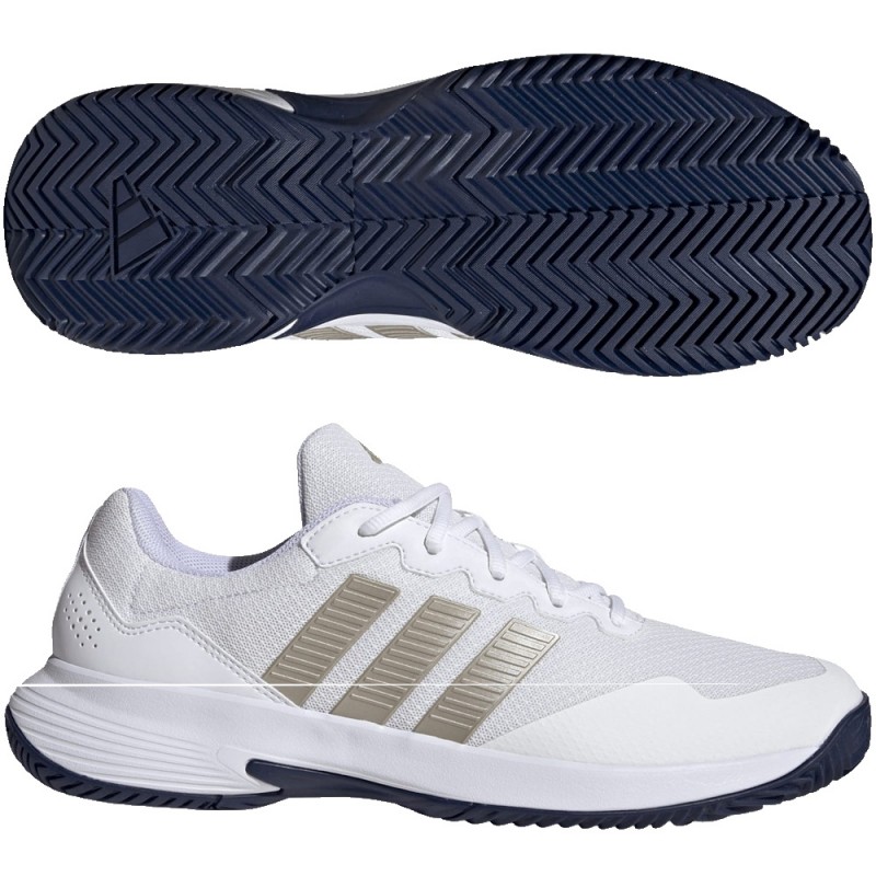 Adidas Gamecourt 2 M white metallic dark blue 2026 Padel Shoes