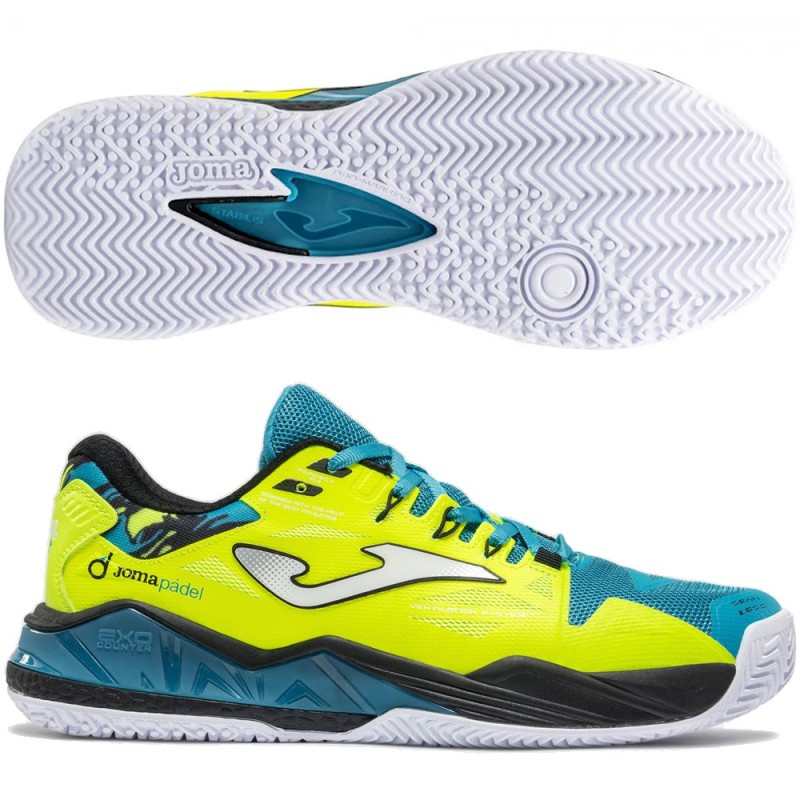 Joma Spin Men 2627 turquoise yellow 2026 Padel shoes